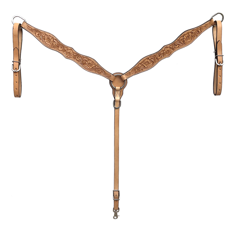 BAR H EQUINE Western Handtooled Leather Horse Breast Collar Tack - Uhorse