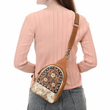 American Darling Sling Beautifully Hand Tooled Hair-On Genuine Leather Women Bag Western Handbag Purse |