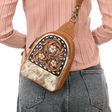 American Darling Adbga612 Sling Hand Tooled Genuine Leather Women Bag Western Handbag Purse