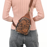 American Darling Sling Beautifully Hand Tooled Genuine Leather women bag western handbag purse