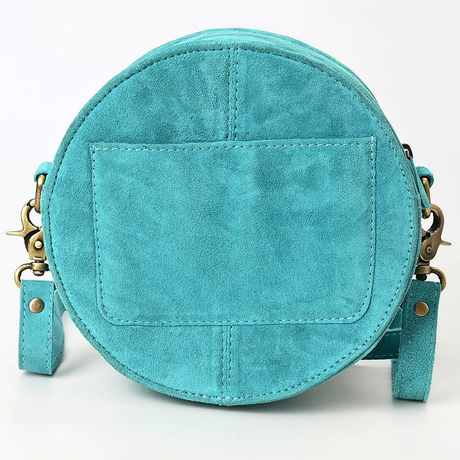 American Darling Boot Stitched Vegetable-Tanned Full Grain Genuine Suede Leather Canteen Bag with YKK Zipper