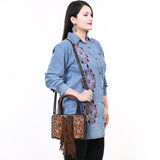 American Darling Tote Hand Tooled Hair-On Genuine Leather Women Bag Western Handbag Purse