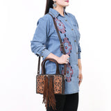 American Darling Tote Hand Tooled Hair-On Genuine Leather Women Bag Western Handbag Purse