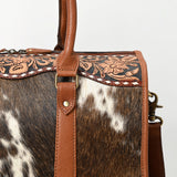 American Darling Duffel Hand Tooled Hair On Genuine Leather Women Bag Western Handbag Purse |