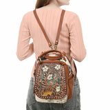 American Darling Backpack Hand Tooled Hair On Genuine Leather Women Bag Western Handbag Purse |