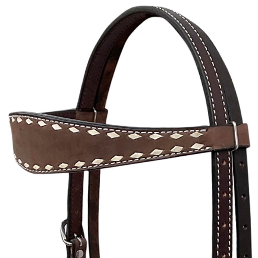 BAR H EQUINE Western Handtooled Leather Horse Headstall & Breast Collar Set | Tack