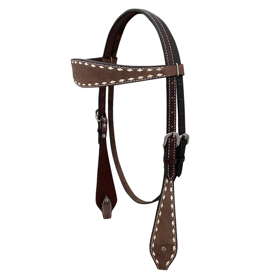 BAR H EQUINE Western Handtooled Genuine Leather Horse Headstall Tack - Uhorse