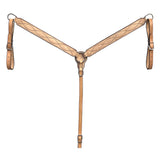BAR H EQUINE Western Handtooled Leather Horse Headstall & Breast Collar Set | Tack