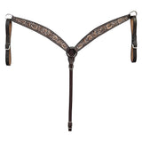 BAR H EQUINE Western Handtooled Leather Horse Breast Collar Tack - Uhorse