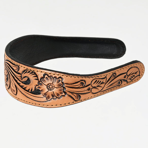 American Darling Hand-Tooled Western Leather Floral Carved Hair Band - Uhorse