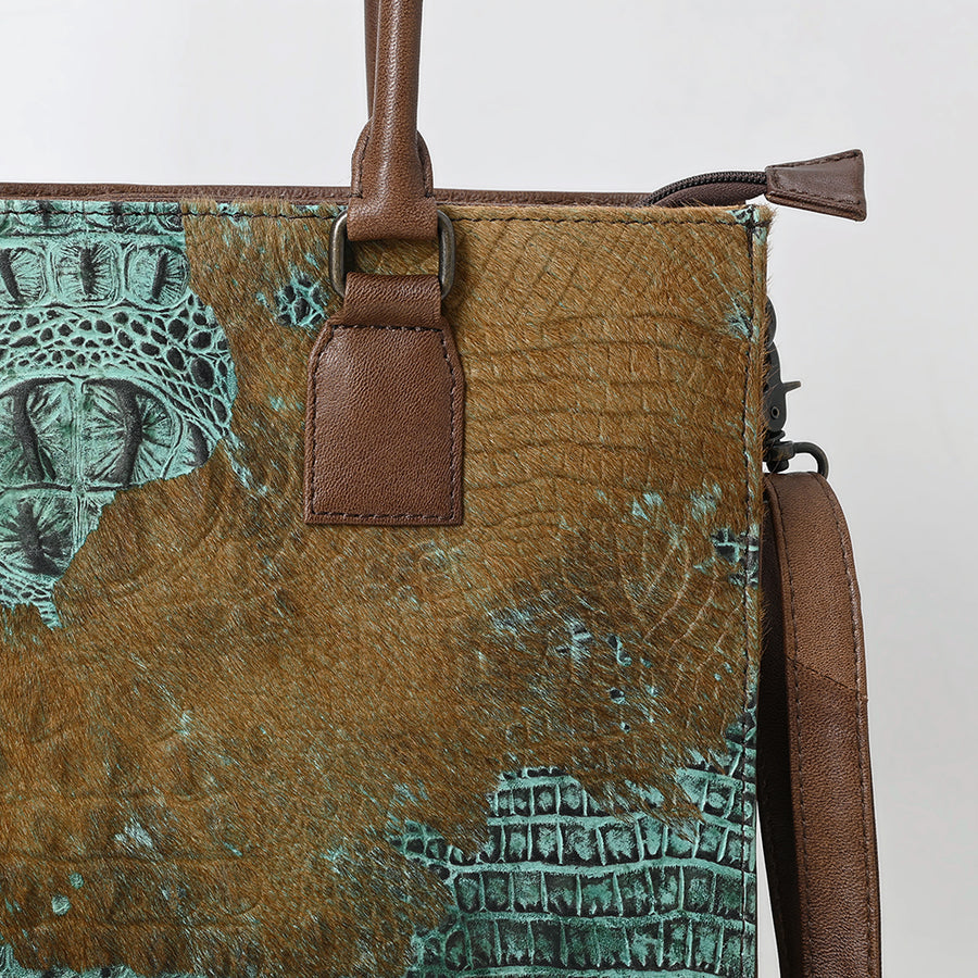 American Darling Tote Crocodile Embossed Genuine Leather Women Bag Western Handbag Purse | Travel Bags College Casual
