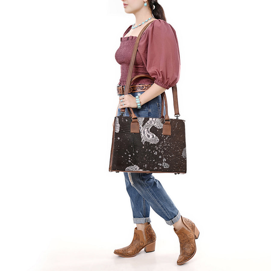 American Darling Tote Crocodile Embossed Genuine Leather Women Bag Western Handbag Purse | Travel Bags College Casual