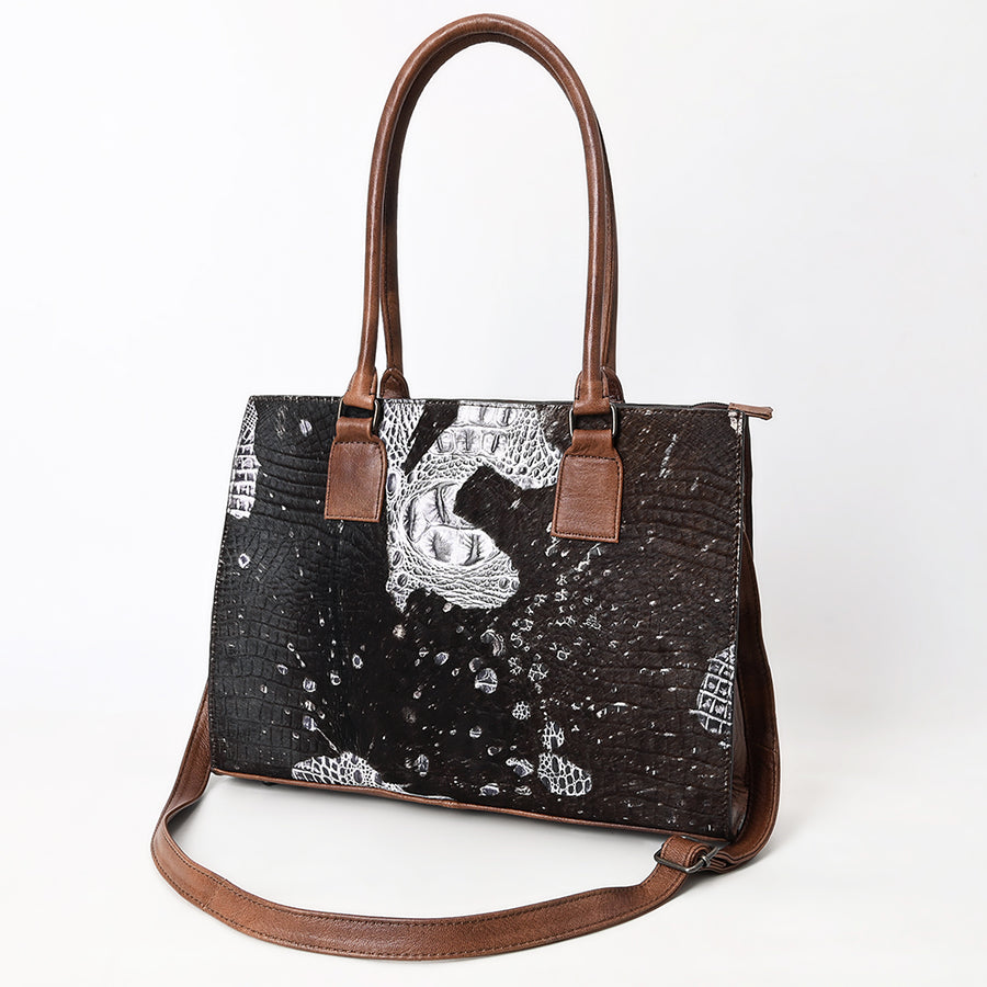 American Darling Western Genuine Leather Crocodile Embossed Tote Bag - Uhorse