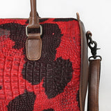 American Darling Duffel Crocodile Embossed Genuine Leather Women Bag Western Handbag Purse | Travel Bags College Casual