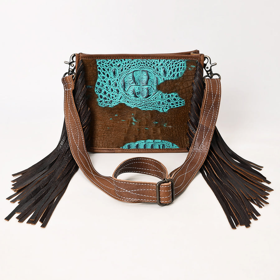 American Darling Cross Body Crocodile Embossed Full Grain Genuine Leather Western Women Bag Handbag Purse Crossbody for Cute