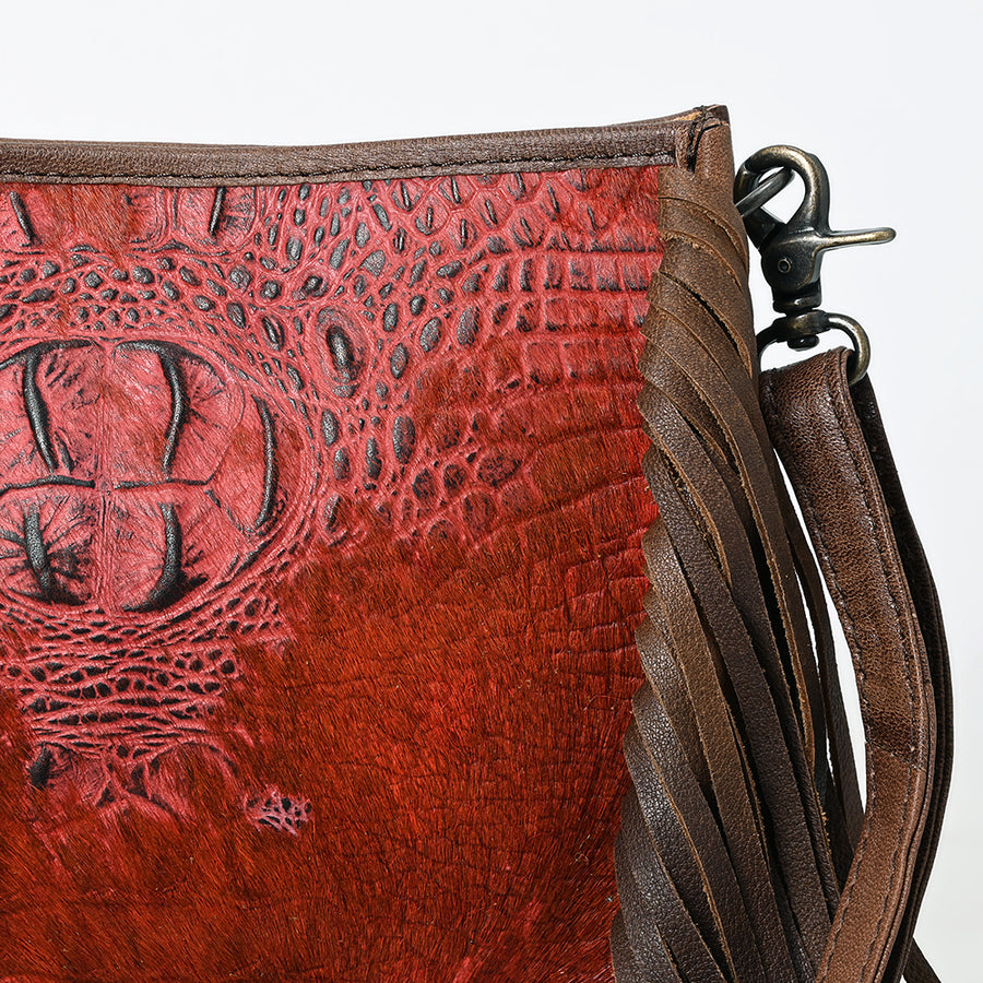 American Darling Cross Body Crocodile Embossed Full Grain Genuine Leather Western Women Bag Handbag Purse Crossbody for Cute