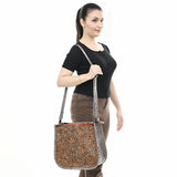 ADBG1566 Large Crossbody Hand Tooled Genuine Leather Women Bag Western Handbag Purse