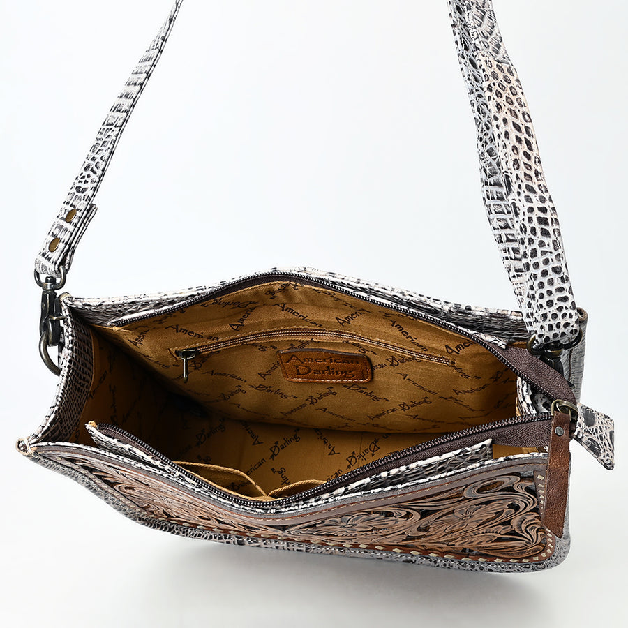 American Darling Large Crossbody Hand Tooled Genuine Leather Women Bag Western Handbag Purse | for Cute