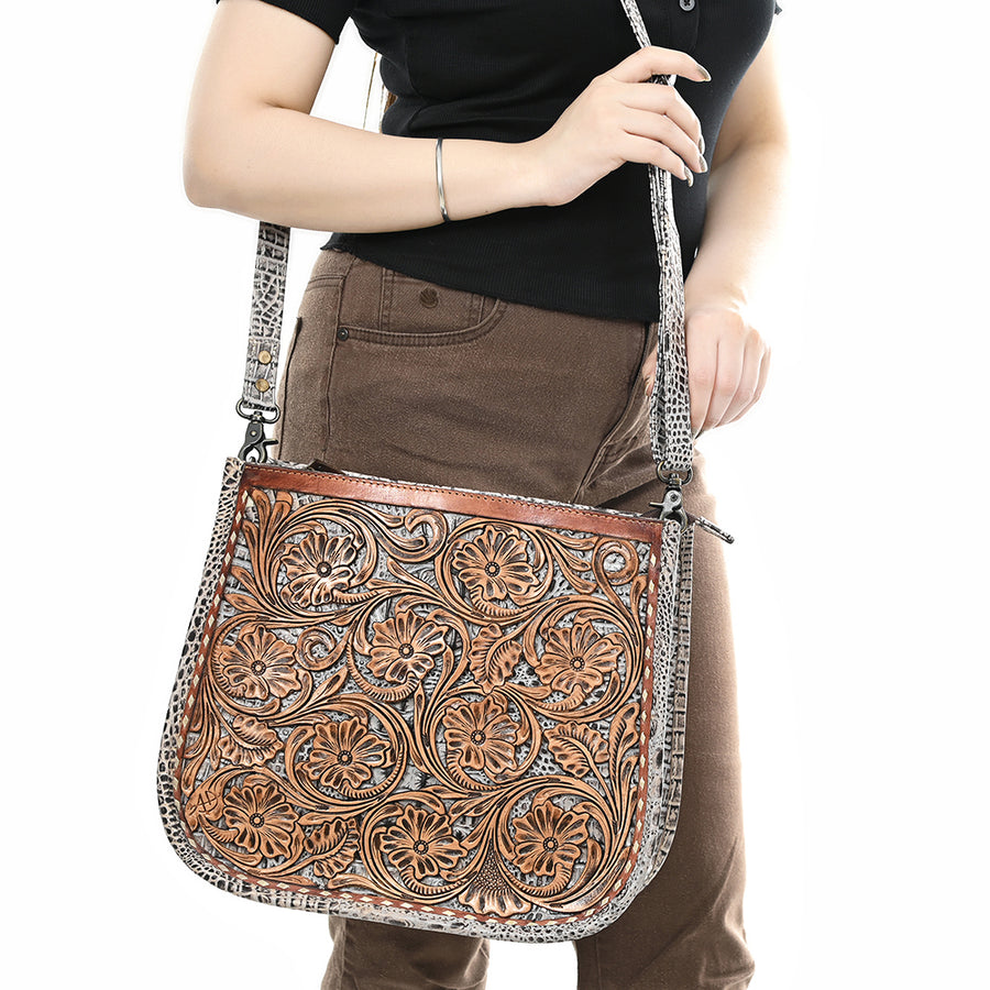 American Darling Large Crossbody Hand Tooled Genuine Leather Women Bag Western Handbag Purse | for Cute