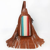 American Darling Adbg1568B Sling Upcycled Wool Genuine Leather Women Bag Western Handbag Purse