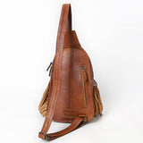 American Darling Adbg1568B Sling Upcycled Wool Genuine Leather Women Bag Western Handbag Purse