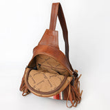 American Darling Adbg1568B Sling Upcycled Wool Genuine Leather Women Bag Western Handbag Purse