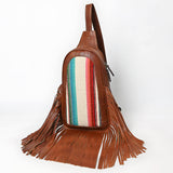American Darling Adbg1568B Sling Upcycled Wool Genuine Leather Women Bag Western Handbag Purse