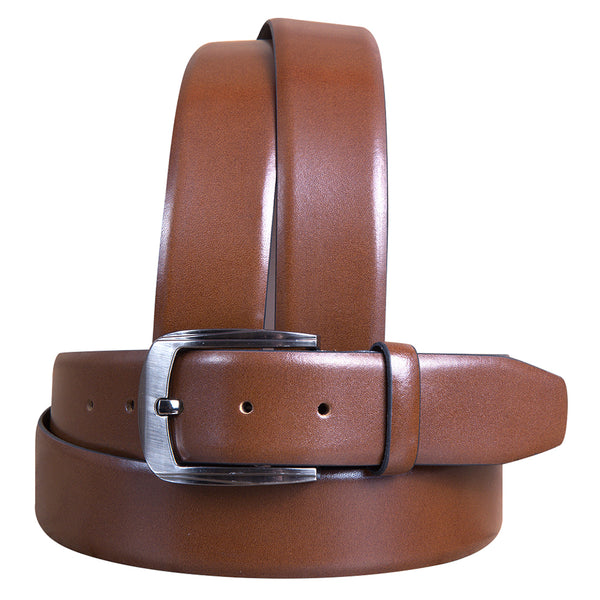 Hilason Western Genuine Leather Dress Belt 100% Pure Italian Cow Formal Brown - Uhorse