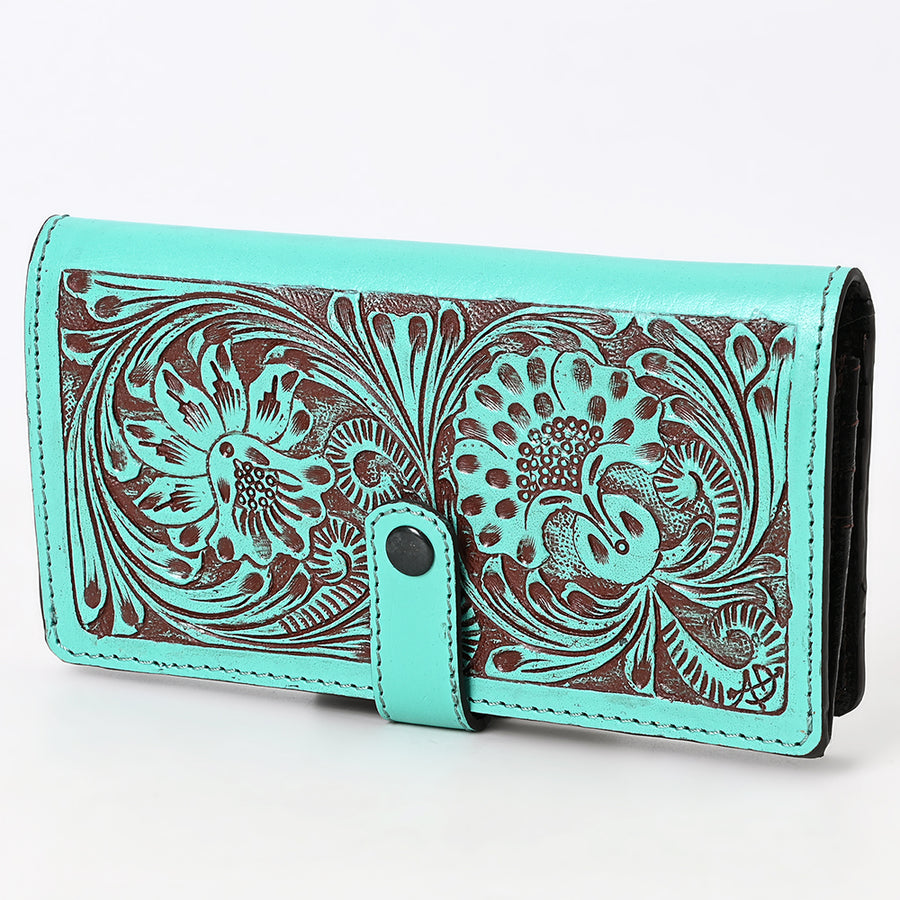 American Darling Clutch Beautifully Hand Tooled Genuine Leather women bag western handbag purse - Uhorse