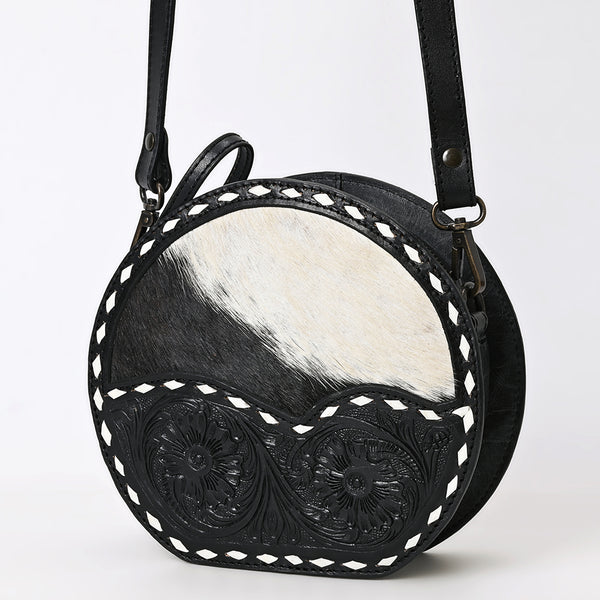 American Darling Canteen Hand Tooled Hair On Genuine Leather Women's Bag Western Handbag Purse | for Women - Uhorse