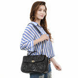 Small Crossbody Beautifully Hand Tooled Genuine Leather women bag western handbag purse