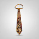 American Darling Hand Tooled Leather Tie - Floral Carved Vegetable-Tanned Western Neckwear - Uhorse