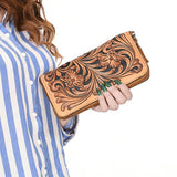 American Darling Wristlet Beautifully Hand Tooled Genuine Leather women bag western handbag purse