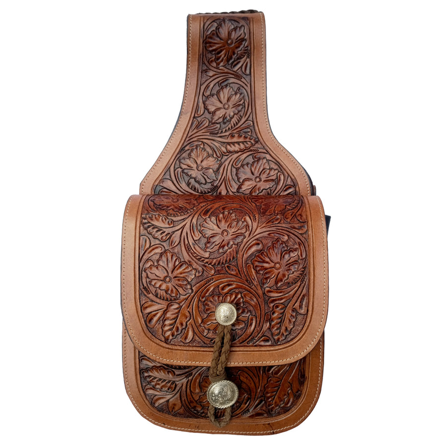 COMFYTACK W. H. Leather Saddle Bag Heavyduty Floral Dark Brown – by Hilason – Cowboy and equestrian accessories