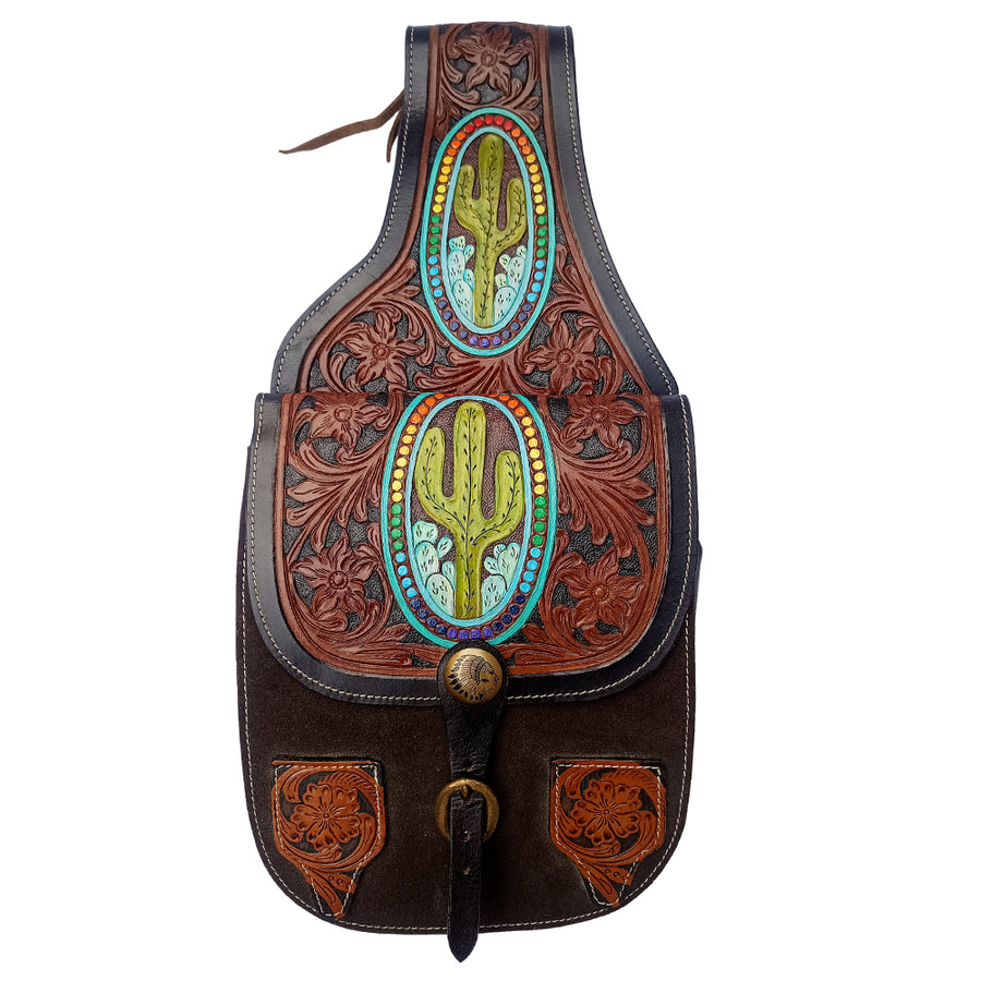 COMFYTACK W. H. Leather Saddle Bag Heavyduty Cactus Dark Brown – by Hilason – Cowboy and equestrian accessories