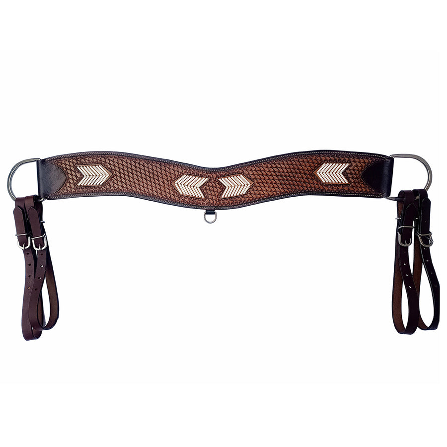 COMFYTACK W. Leather H. Tripping Breast Collar Brown Basket Weave – by Hilason – Cowboy and equestrian accessories