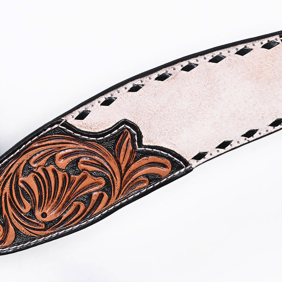 BAR H EQUINE Western Handtooled Leather Horse Headstall & Breast Collar Set | Tack
