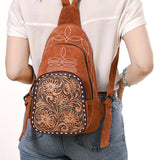 American Darling Sling Hand Tooled Genuine Leather Women Bag Western Handbag Purse