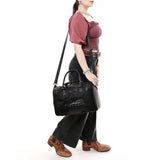 American Darling Adbg1562C Duffel Crocodile Embossed Genuine Leather Women Bag Western Handbag Purse
