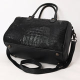 American Darling Adbg1562C Duffel Crocodile Embossed Genuine Leather Women Bag Western Handbag Purse