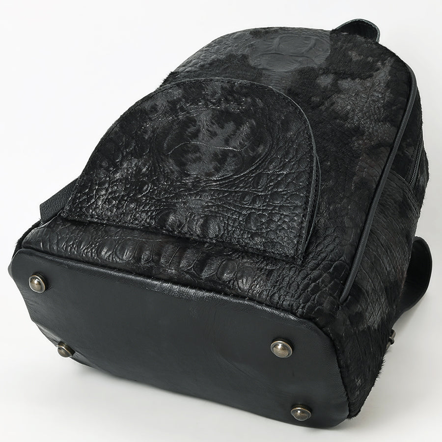 American Darling Western Backpack Bag Handcrafted from Crocodile Embossed Genuine Leather | Buckstitch Detail & YKK Zipper