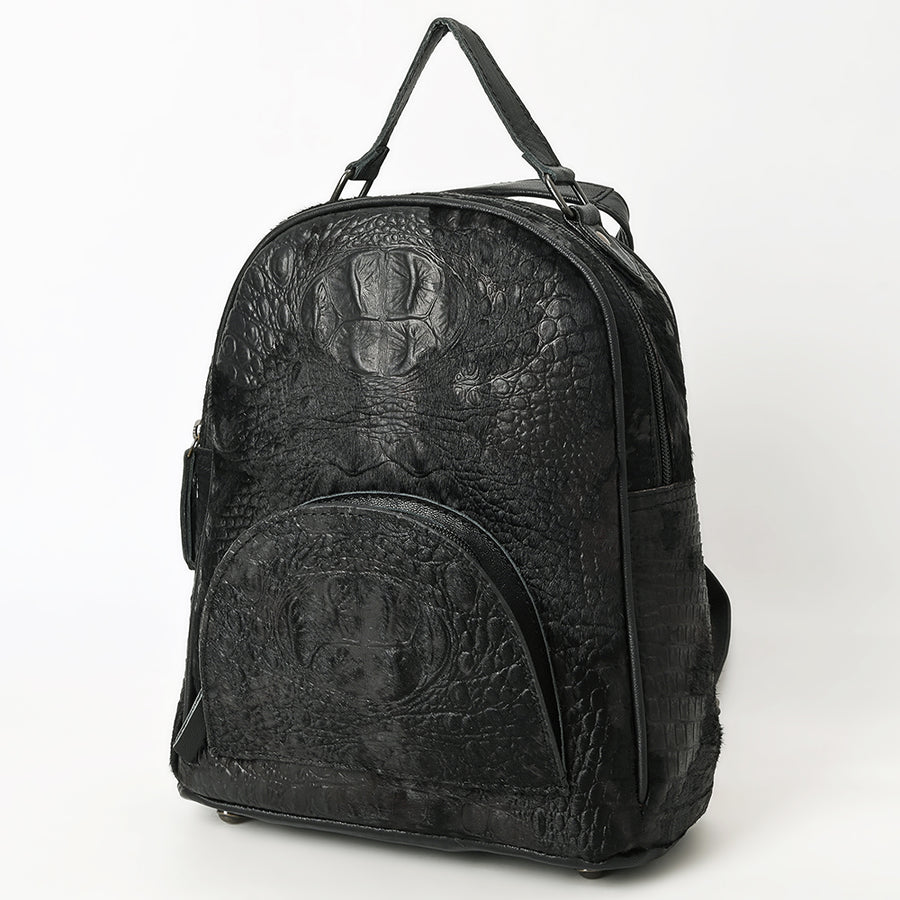 American Darling Western Backpack Bag Handcrafted from Crocodile Embossed Genuine Leather - Uhorse
