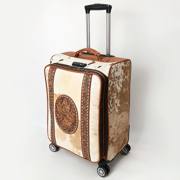 American Darling Travel Case Beautifully Hand Tooled Hair-On Genuine by Hilason – Cowboy and equestrian accessories