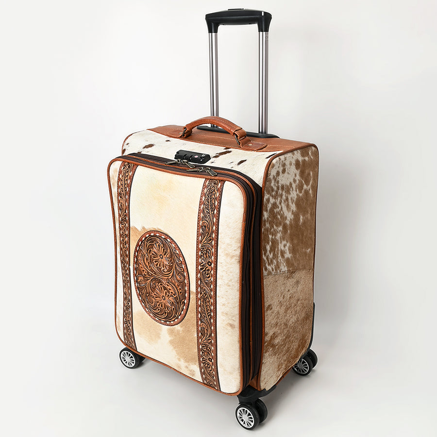 American Darling Western Genuine Leather Travel Case with Hand-Tooled Detailing and Craftsmanship - Uhorse