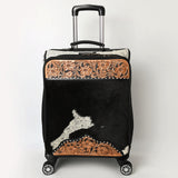 American Darling Travel Case Beautifully Hand Tooled Hair-On Genuine Leather Women Trolley bag