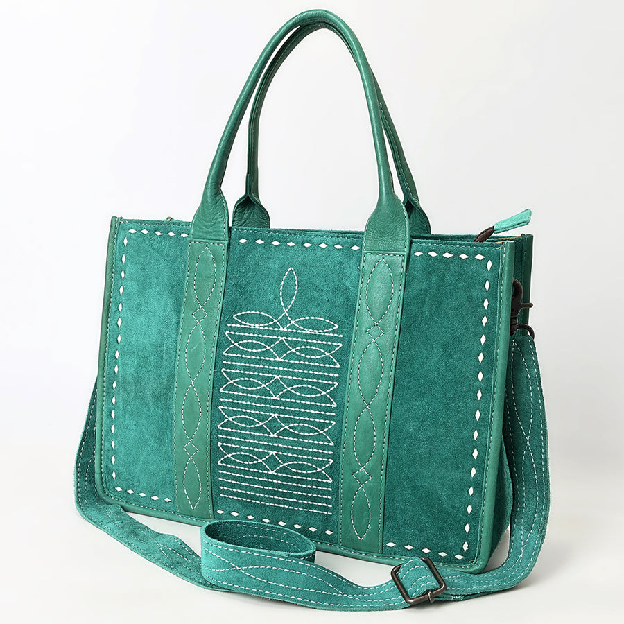 American Darling Western Genuine Suede Leather Tote Bag with Handcrafted Detailing and Craftsmanship - Uhorse
