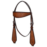 COMFYTACK Western Horse Headstall Breast Collar Set American Leather Tan