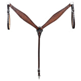Comfytack Western Horse Headstall Breast Collar Hand Tooled Genuine American Leather Tack Brown - Uhorse