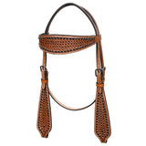 COMFYTACK Western Horse Headstall Breast Collar Set American Leather Tan