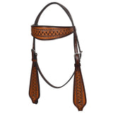 COMFYTACK Western Horse Headstall Breast Collar Set American Leather Tan